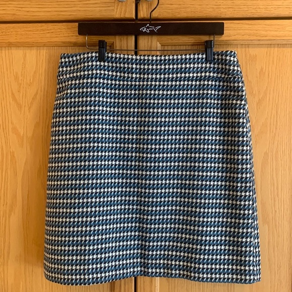 Talbots Houndstooth Wool Blend Lined Short Pencil Skirt Size 14 P - Picture 2 of 11